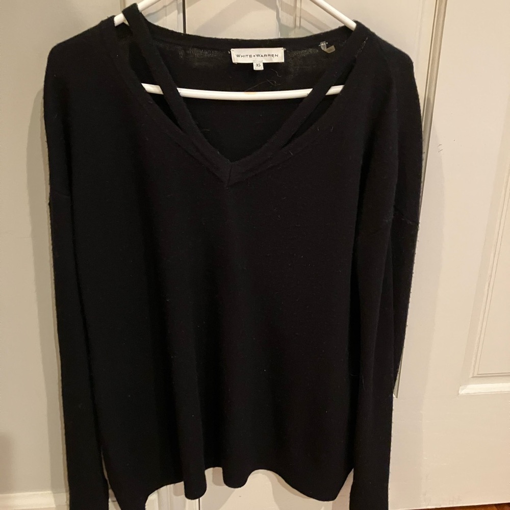 White + Warren Black Sweater (XS)